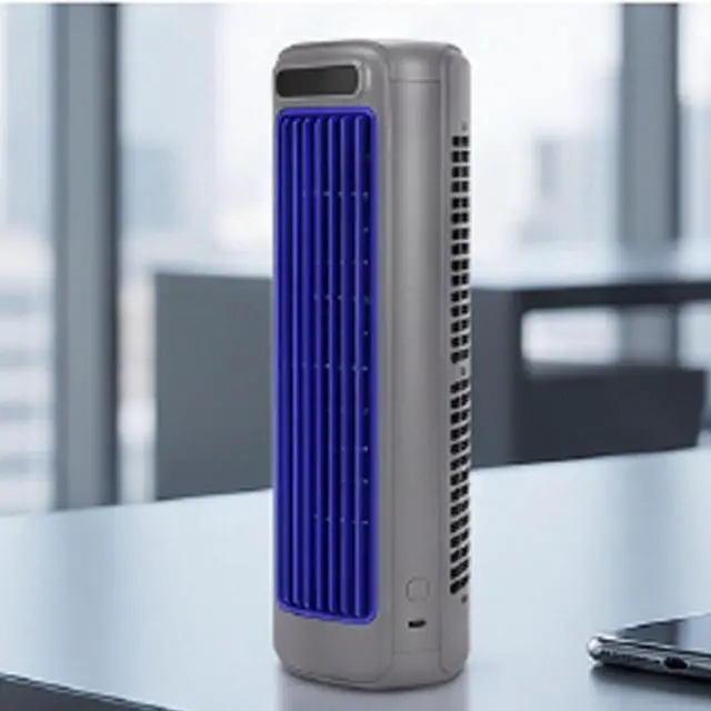 Alt view image 2 of 7 - Portable Air Cooler Desktop Air Cooler Mini AC Fan 3 Speed Portable Conditioner Fan USB Rechargeable Bladeless Washable Filter Wall Mount for Bedroom Office Dorm