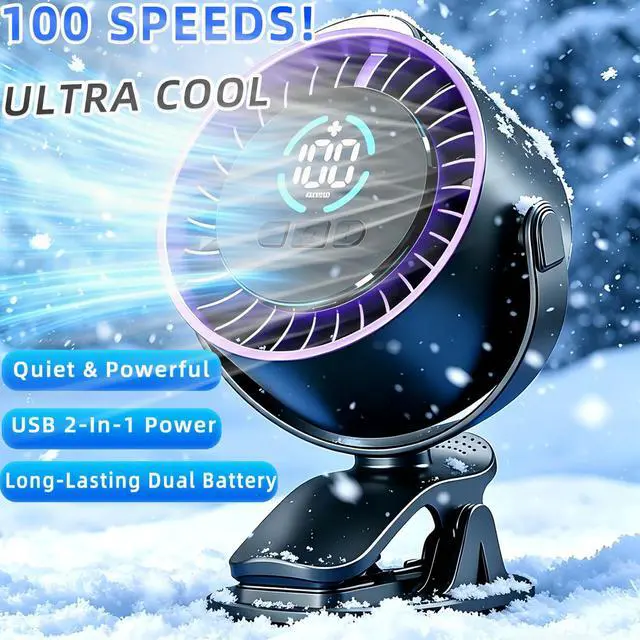 Alt view image 4 of 7 - Car Fan,3in1 Portable Fan Clipon/Hang/Stand 3D Circulating Air Car Cooler with LED Display,USB Rechargeable Quiet Vehicle Fan for SUV Truck RV,Ideal Summer Gift for Drivers