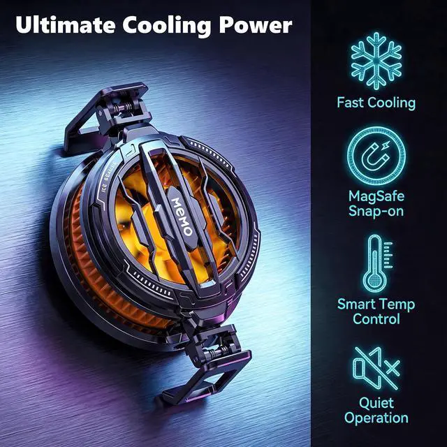 Alt view image 2 of 6 - Magnetic Phone Cooler Gaming Semiconductor Fan for iPhone Android
