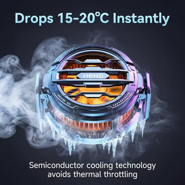 Alt view image 3 of 6 - Magnetic Phone Cooler Gaming Semiconductor Fan for iPhone Android