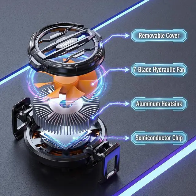 Alt view image 4 of 6 - Magnetic Phone Cooler Gaming Semiconductor Fan for iPhone Android