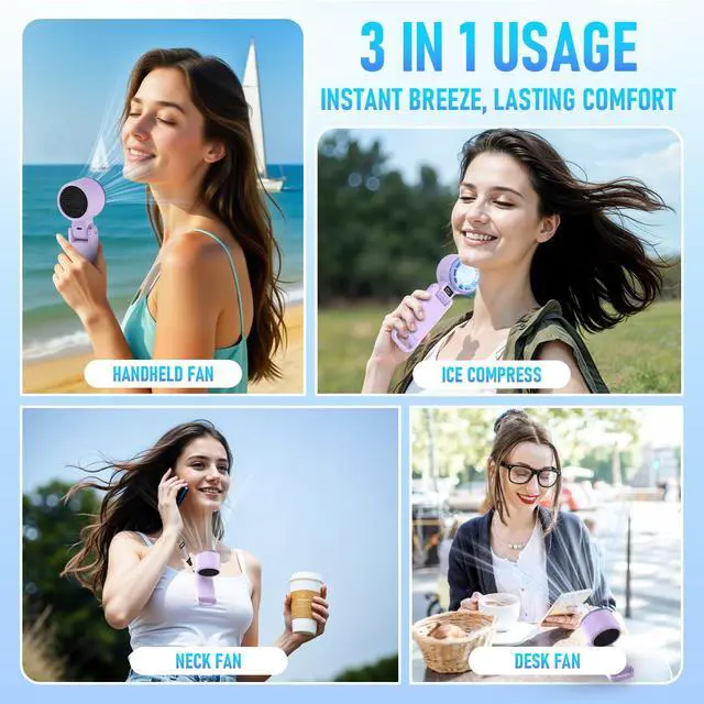 Alt view image 6 of 7 - Portable Handheld Cooling Fan, Travel Essentials, Gifts for Women