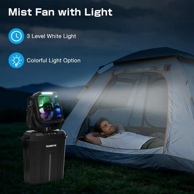 Alt view image 6 of 7 - Portable Oscillating Misting Fan with 12L Water Bucket