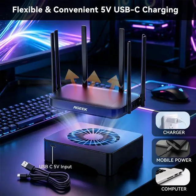 Alt view image 2 of 7 - 5V USB Computer Fan, Mini PC Cooling Fan, with Adjustable Speed Controller