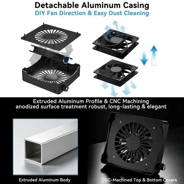 Alt view image 4 of 7 - 5V USB Computer Fan, Mini PC Cooling Fan, with Adjustable Speed Controller