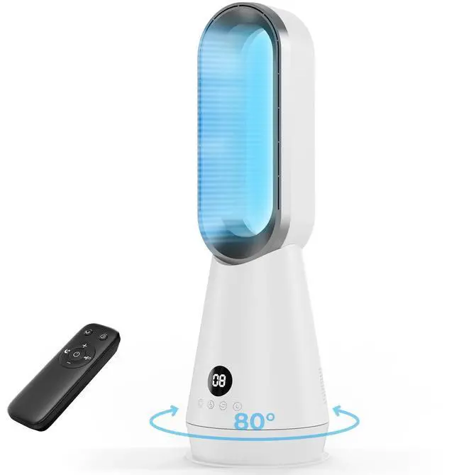 Main image of Tower Fan for Bedroom - 22 inch Bladeless Fan, 8 Speeds, 9H Timer, LED Display, Cooling Fans Quiet Standing Floor Fan Powerful for Indoor Home Office Room