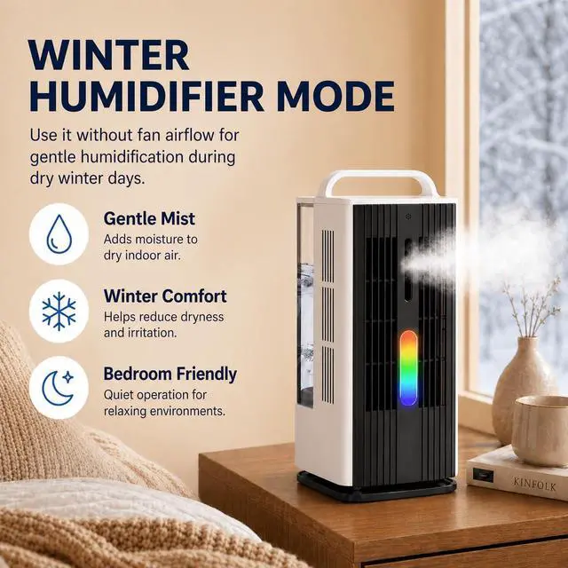 Alt view image 6 of 7 - 1700ml Portable Air Conditioner Fan with LED Light Cooler