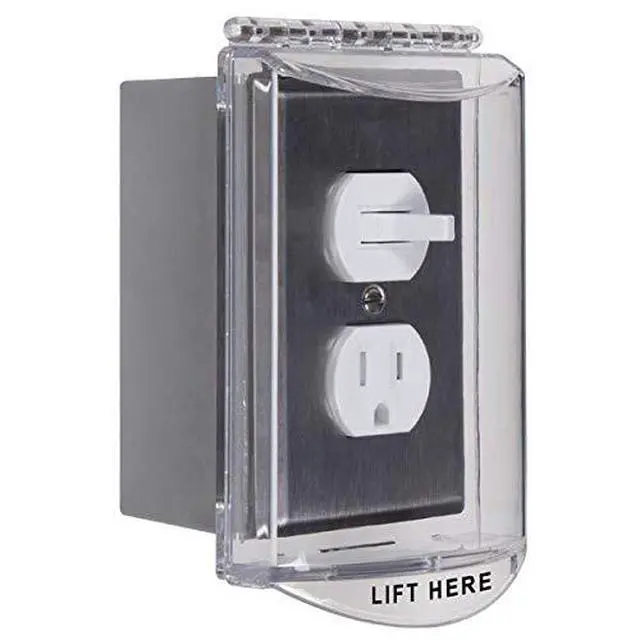 Alt view image 2 of 4 - Safety Technology International, Inc. -6519 Single-Gang Hinged Clear Protective Polycarbonate Cover Multipurpose with Mounting Plate