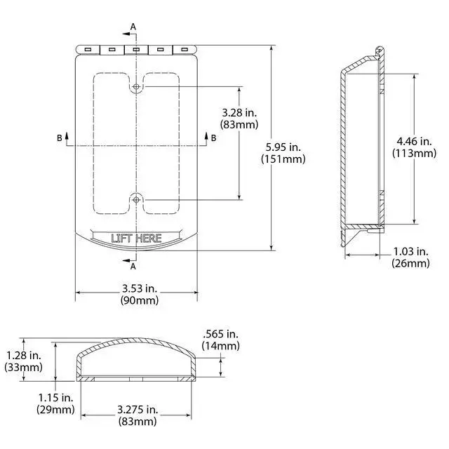 Alt view image 3 of 4 - Safety Technology International, Inc. -6519 Single-Gang Hinged Clear Protective Polycarbonate Cover Multipurpose with Mounting Plate