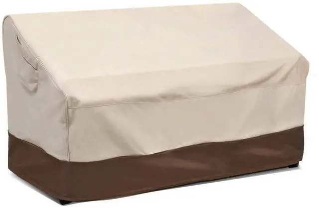 Main image of 2-Seater Heavy Duty Patio Deep Bench Loveseat Cover,100% Waterproof Outdoor Deep Sofa Cover, Lawn Patio Furniture Covers with Air Vent, Medium (Deep), Beige & Brown