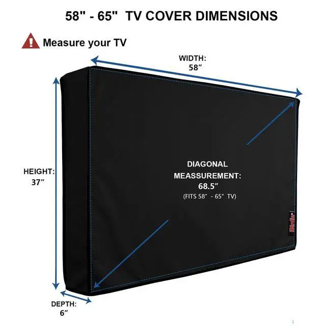 Alt view image 2 of 6 - Outdoor TV Cover 60 to 65 inch Weatherproof and Waterproof
