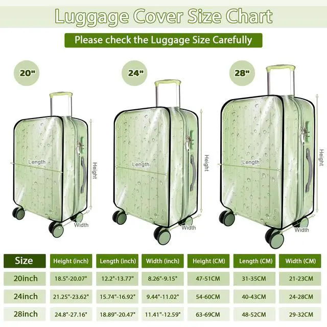 Alt view image 2 of 7 - 3 Pieces Thicken Clear Luggage Cover Protector, 20" 24" 28" PVC Luggage Covers for Suitcase Waterproof Dustproof Anti-scratch Travel Suitcase Covers Case for Wheeled Luggage