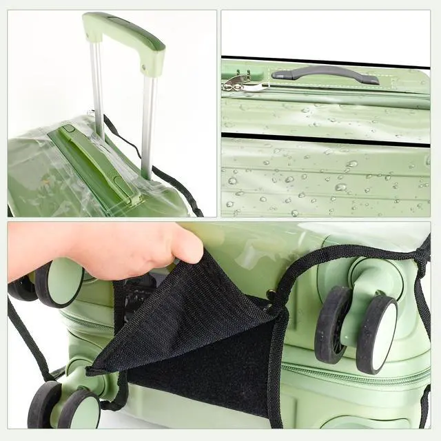Alt view image 4 of 7 - 3 Pieces Thicken Clear Luggage Cover Protector, 20" 24" 28" PVC Luggage Covers for Suitcase Waterproof Dustproof Anti-scratch Travel Suitcase Covers Case for Wheeled Luggage