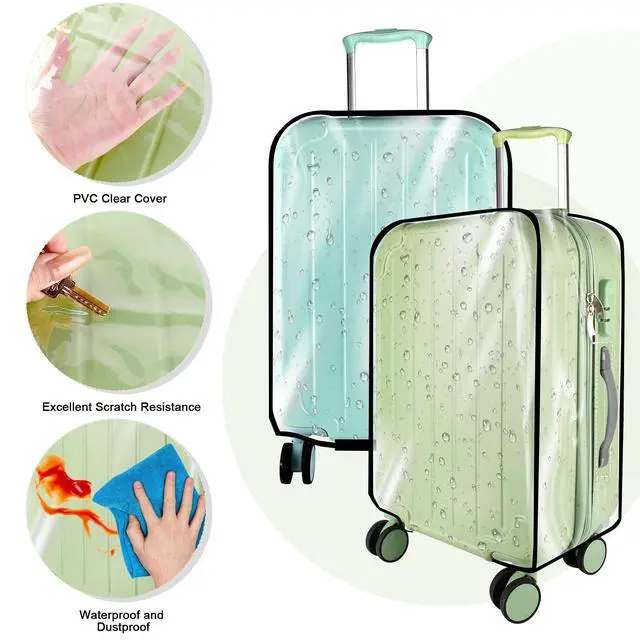 Alt view image 6 of 7 - 3 Pieces Thicken Clear Luggage Cover Protector, 20" 24" 28" PVC Luggage Covers for Suitcase Waterproof Dustproof Anti-scratch Travel Suitcase Covers Case for Wheeled Luggage