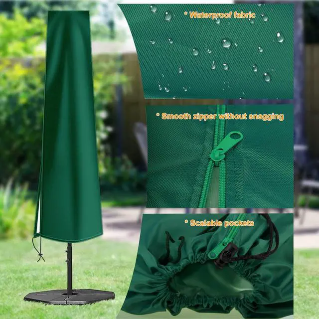 Alt view image 3 of 7 - Patio Umbrella Cover Waterproof: Fit 9ft to 12ft Outdoor Umbrellas