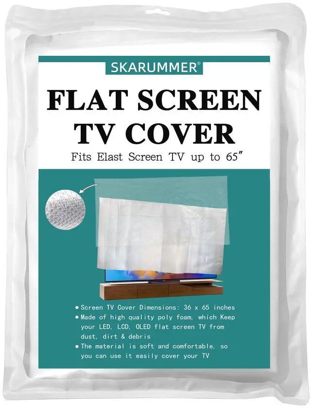Main image of Foam Flat Screen TV Cover and Bubble Flat Screen TV Protective Covers Fits Up to 65''W x 36''H, Flat Screen TV Protection During House Moving, Storing, or Home Renovation (Double-layer)