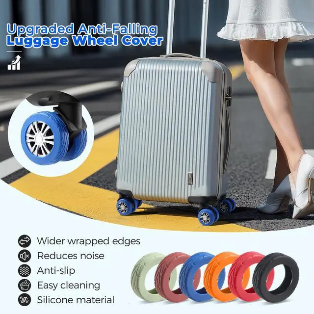 Alt view image 2 of 7 - 8Pcs Upgrade Luggage Wheel Covers, Travel Accessories (Blue)