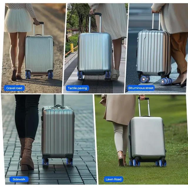 Alt view image 6 of 7 - 8Pcs Upgrade Luggage Wheel Covers, Travel Accessories (Blue)