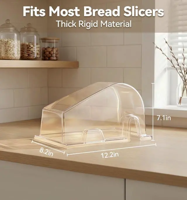 Alt view image 2 of 3 - Bread Slicer Cover, Clear Rigid Dust Shield for Manual Slicers