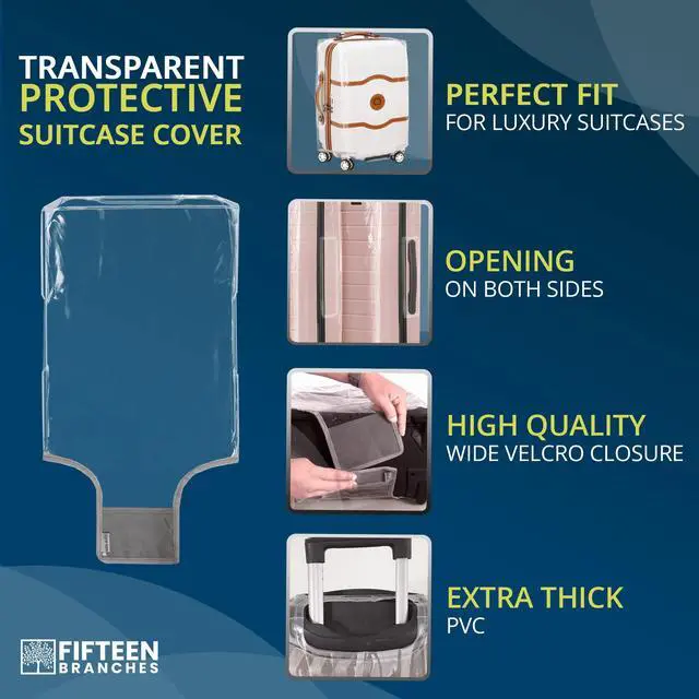Alt view image 4 of 7 - Premium Clear Suitcase Covers | TSA Approved | Handle Openings on L&R | 28in Luggage Protector