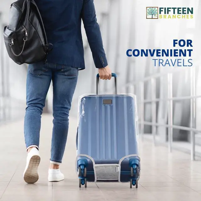 Alt view image 6 of 7 - Premium Clear Suitcase Covers | TSA Approved | Handle Openings on L&R | 28in Luggage Protector