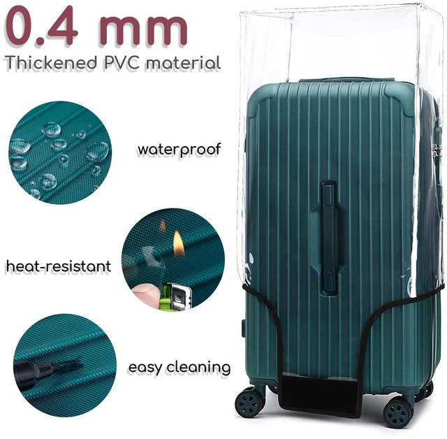 Alt view image 5 of 7 - 32 Inch Trunk Luggage Cover, Transparent PVC Suitacse Cover, Travel Waterproof Clear Luggage Protector Suitcase Cover