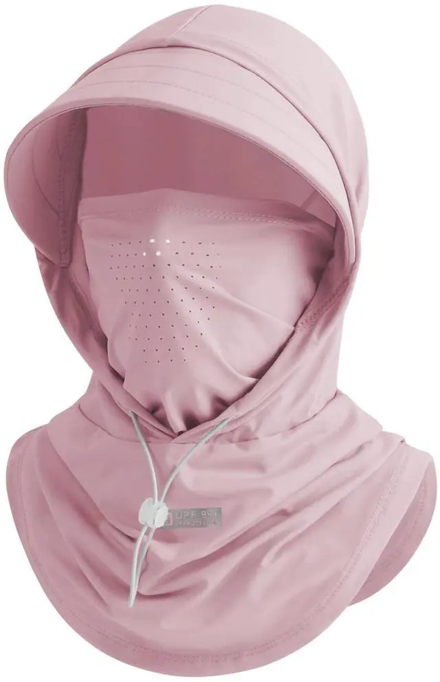 Main image of Cooling Breathable Balaclava Full Face Mask with Wide Brim Sun UV Protection Hood for Men Women Fishing Motorcycle Skiing (US, Alpha, One Size, Pink)