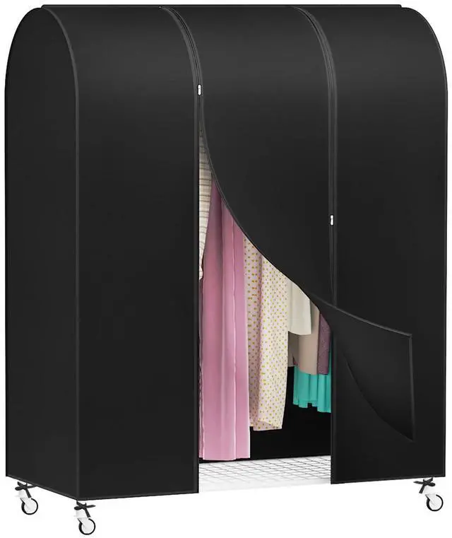 Main image of Garment Rack Cover Garment Bags Protector Wardrobe Cover 50in, Black