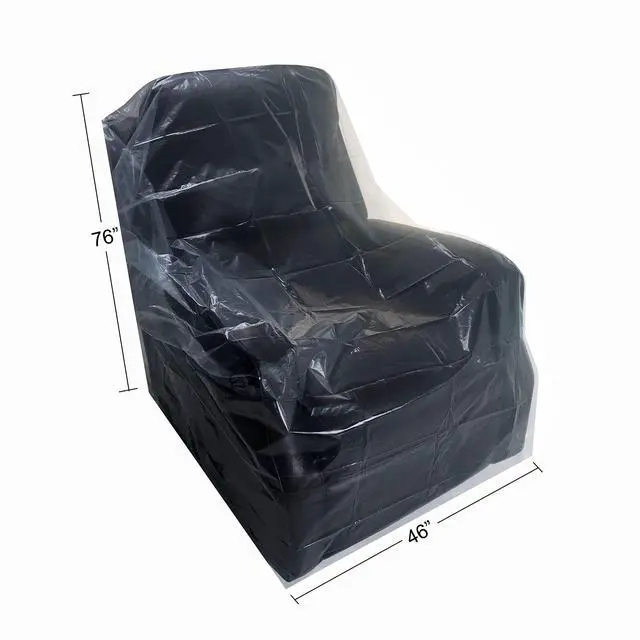 Alt view image 2 of 7 - (72x46) Chair Covers 2 MIL Heavy Duty Polyethylene to Protect Items from Dust Dirt and Spills, Clear, Set of 2