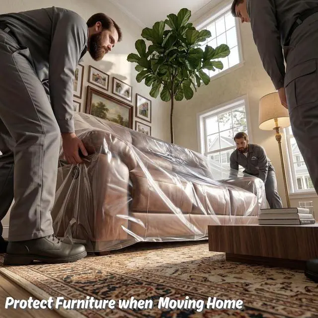 Alt view image 6 of 7 - 4mil Couch Cover for Moving, Clear Sofa Storage Bag, 92Wx42Dx62/41H