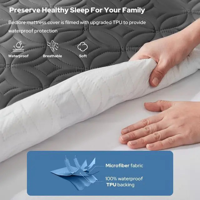 Alt view image 2 of 6 - Waterproof Mattress Protector, King Size Mattress Pad
