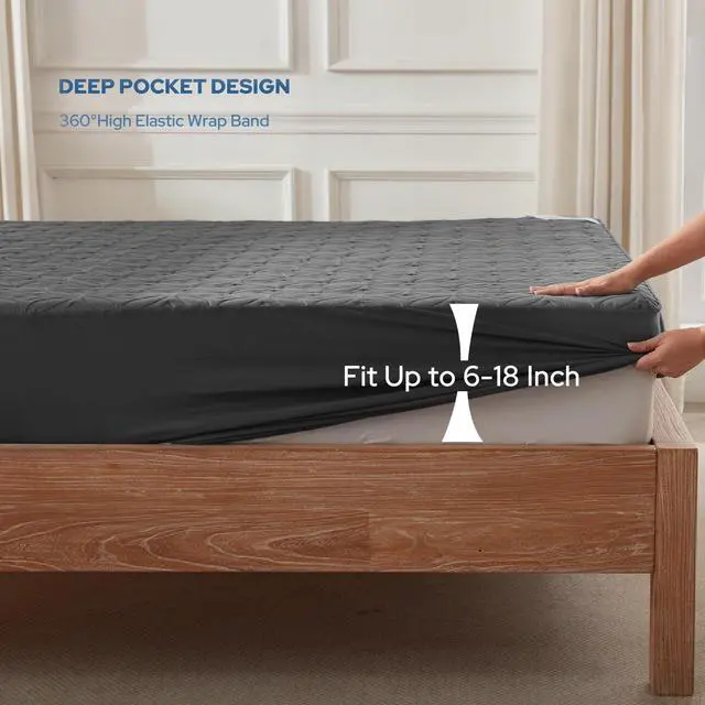 Alt view image 4 of 6 - Waterproof Mattress Protector, King Size Mattress Pad