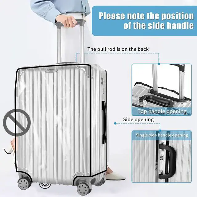 Alt view image 2 of 7 - Clear PVC Suitcase Cover Protectors 30 Inch Luggage Cover Protectors for Wheeled Suitcase 30''