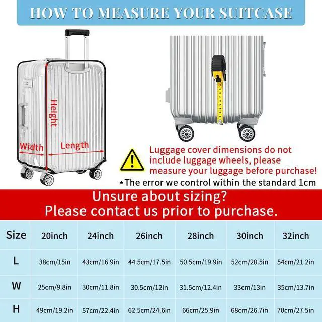 Alt view image 3 of 7 - Clear PVC Suitcase Cover Protectors 30 Inch Luggage Cover Protectors for Wheeled Suitcase 30''
