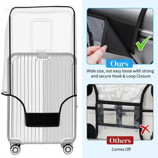 Alt view image 4 of 7 - Clear PVC Suitcase Cover Protectors 30 Inch Luggage Cover Protectors for Wheeled Suitcase 30''