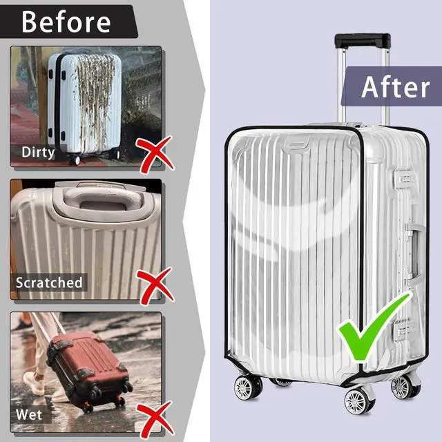 Alt view image 7 of 7 - Clear PVC Suitcase Cover Protectors 30 Inch Luggage Cover Protectors for Wheeled Suitcase 30''