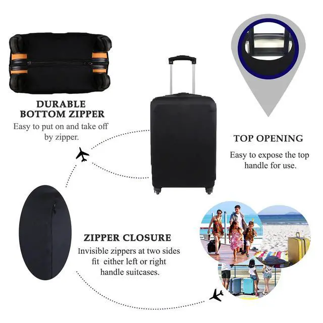 Alt view image 3 of 6 - Travel Luggage Cover Suitcase Protector Fits 18-22 Inch Case (Black, S)