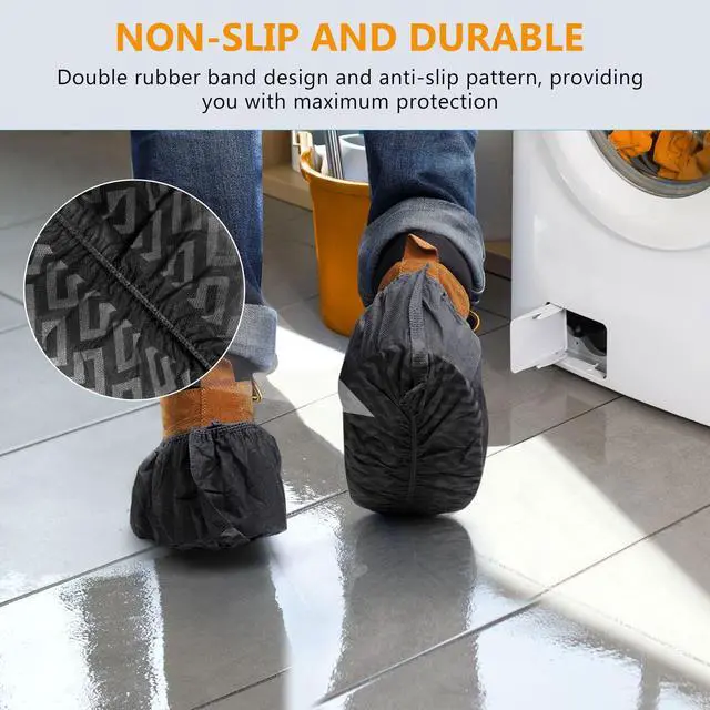 Alt view image 5 of 7 - Shoe Covers Disposable Non Slip, 100 Pack(50 pairs) Thick Extra Disposable Boot Covers Slip Proof Shoe Cover for Indoors Outdoors Recyclable Protector Covers Fits Virtually Most Shoes