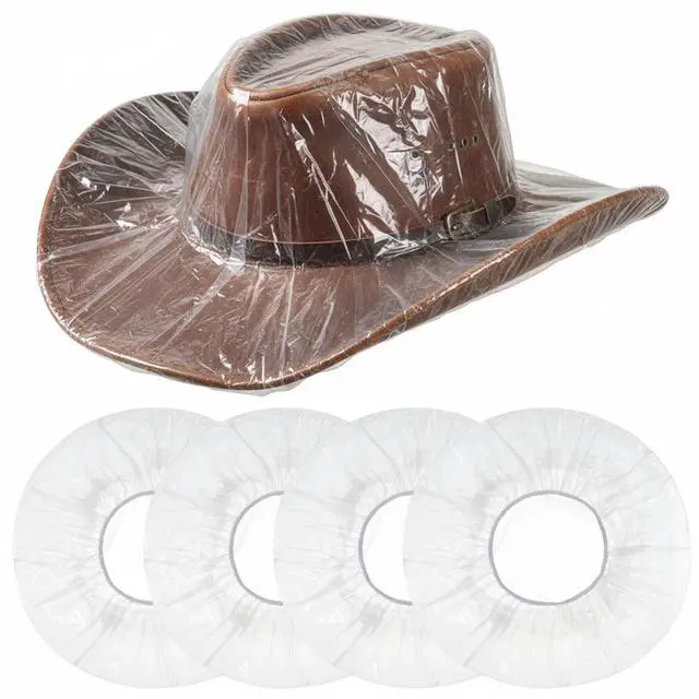 Main image of Cowboy Hat Cover, 4 Pcs Waterproof Plastic Cowboy Hat Protector Travel Hat Rain Covers for Storage Dust Unisex Clear
