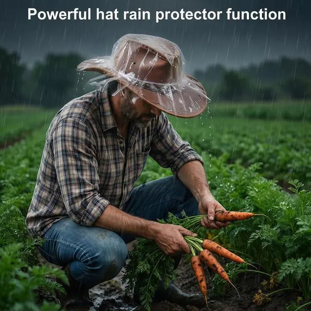 Alt view image 7 of 7 - Cowboy Hat Cover, 4 Pcs Waterproof Plastic Cowboy Hat Protector Travel Hat Rain Covers for Storage Dust Unisex Clear