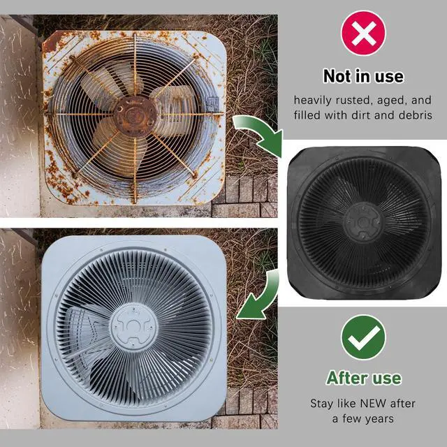 Alt view image 4 of 7 - 36x36 Central Air conditioner Covers for Outside, Larger Mesh AC Unit Covers Outdoor - Top Universal Defender