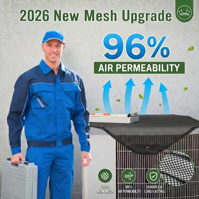 Alt view image 2 of 7 - 36x36 Central Air conditioner Covers for Outside, Larger Mesh AC Unit Covers Outdoor - Top Universal Defender