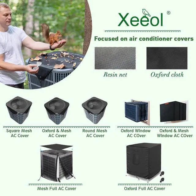 Alt view image 7 of 7 - 36x36 Central Air conditioner Covers for Outside, Larger Mesh AC Unit Covers Outdoor - Top Universal Defender