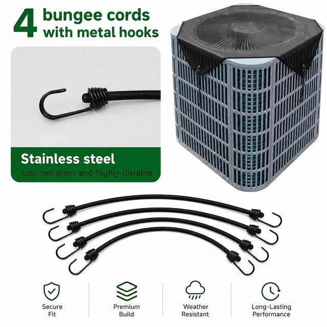 Alt view image 6 of 7 - 36x36 Central Air conditioner Covers for Outside, Larger Mesh AC Unit Covers Outdoor - Top Universal Defender