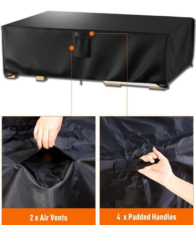 Alt view image 3 of 7 - Patio Furniture Covers, Outdoor Furniture Cover Waterproof, General Purpose, Outside Table and Chair Covers, Heavy Duty 600D (108 Inch L x 82 Inch W x 27.9 Inch H)