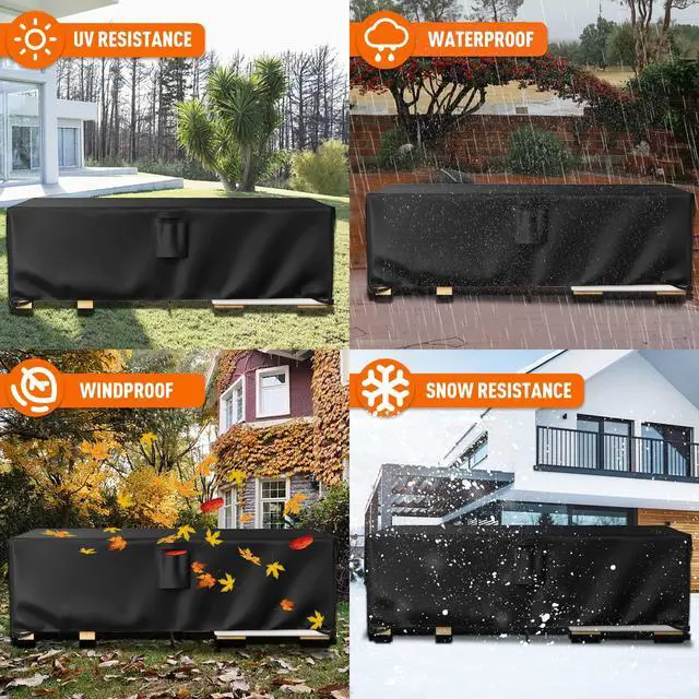 Alt view image 7 of 7 - Patio Furniture Covers, Outdoor Furniture Cover Waterproof, General Purpose, Outside Table and Chair Covers, Heavy Duty 600D (108 Inch L x 82 Inch W x 27.9 Inch H)