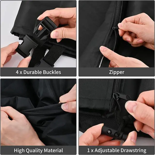Alt view image 4 of 7 - Zipper IBC Tote Cover Huapate 275Gallon/1000L, 420D Black