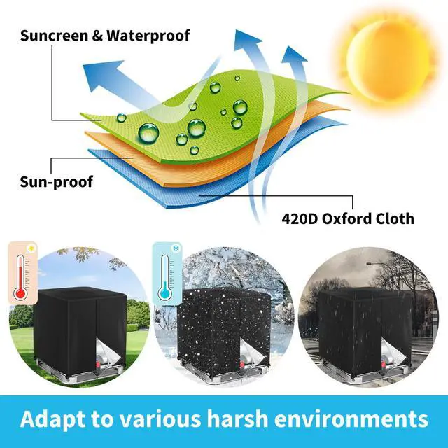 Alt view image 6 of 7 - Zipper IBC Tote Cover Huapate 275Gallon/1000L, 420D Black
