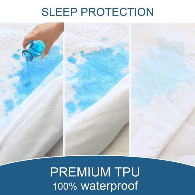 Alt view image 3 of 7 - Queen Size Mattress Protector Waterproof,Absorbent Fitted Sheet