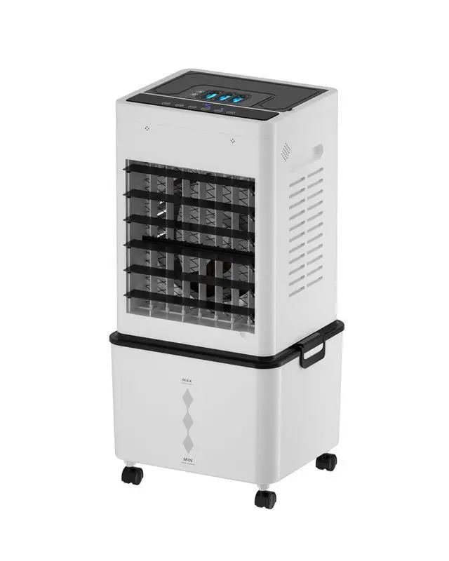 Alt view image 5 of 6 - Evaporative Air Cooler Fan, Small Swamp Cooler Fan with 12L Removable Water Tank, 6 Speeds, Cooling Spray Modes & Lights, Remote, 24H Timer for Bedroom, Office & Living Room